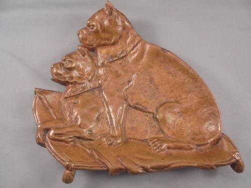 Antique bronze boxer dogs - boxer,