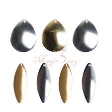 30Pcs Willow Leaf Colorado Spinner Fishing Blades Lures Brass Sliver 3-6 Size