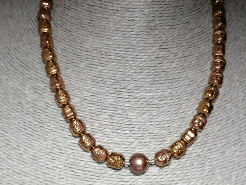 Electroplate hematite necklace - hematite,