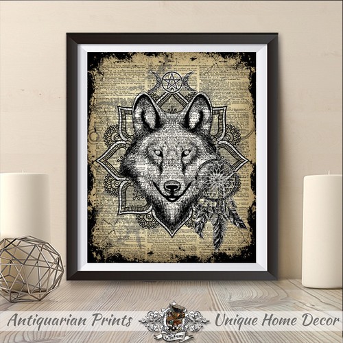 Dream catcher print antique - print, on