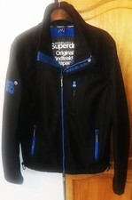 Superdry Original Windtrekker XL  Hoodless Jacket Coat Black & Blue VGC