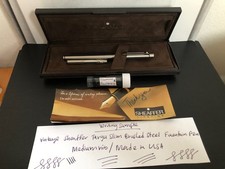 Vintage Sheaffer Targa Slim 1001S Fountain Pen With Box, Converter, etc
