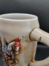 WF kirchheimbolanden beer stein 0.5L stoneware horse drawn wagon handle vintage