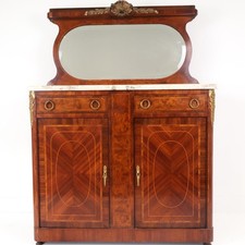Antique French Vanity Cabinet with Inlay, Gilt, Marble Top - Free UK Delivery ?
