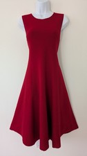 Ladies Stylish HOBBS Autumn/Winter Red 100% Wool Fit & Flare Dress Size UK 14