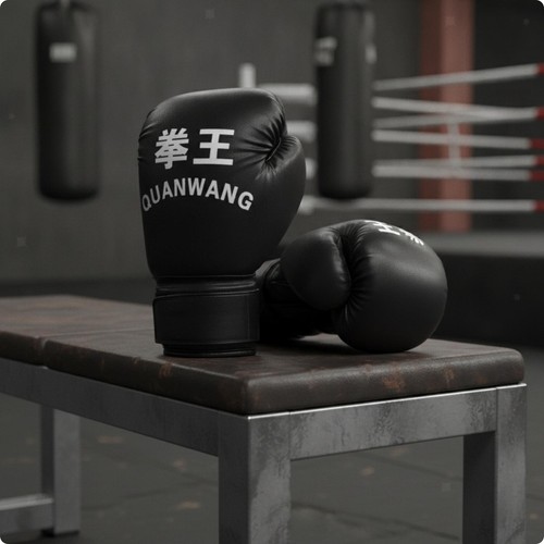 Boxing gloves with wrist strap - with,