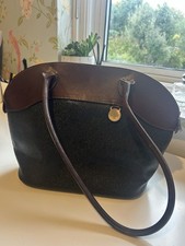 Mulberry Tetbury Vintage Shoulder Bag Black Scotchgrain Chestnut Leather