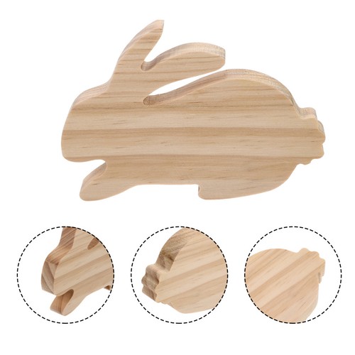 Rabbit wood block bunny tiered - wood,