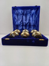 Silver Plated EPNS England Cased Set Of 6 Cherry Goblets Egg Cups Good Condition