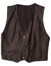 VINTAGE Mens Leather Waistcoat