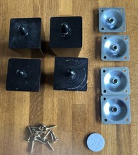 4 x BLACK LUXURY SOLID WOODEN