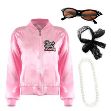 LADIES PINK JACKET ADULTS FANCY DRESS GREASE FILM COSTUME 1950S 50S WOMENS LADY