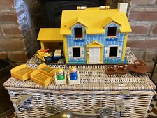 Vintage Fisher Price 1969 House Garage and Accessories