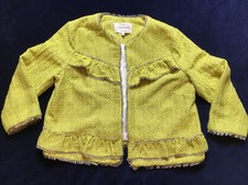 Stylish River Island Yellow & Grey Tweed Look Lined Jacket/bolero Sz 14