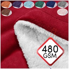 Heavy Sherpa Fleece Blanket 480 GSM Thick Warm Bed Sofa Throw Weighted Blankets