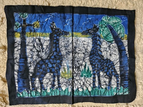 African batik wall art signed - wall,