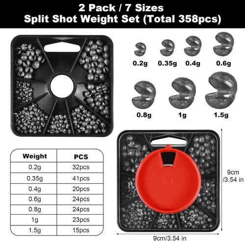Split shot dispenser fishing - split,