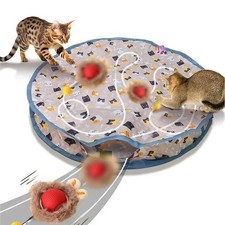Smart Interactive Cat Toys Ball Fast Rolling in Pouch Hide and Seek Kitten Set