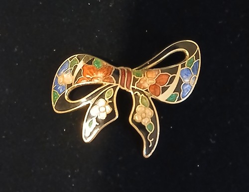 Cloisonne brooch - cloisonne,