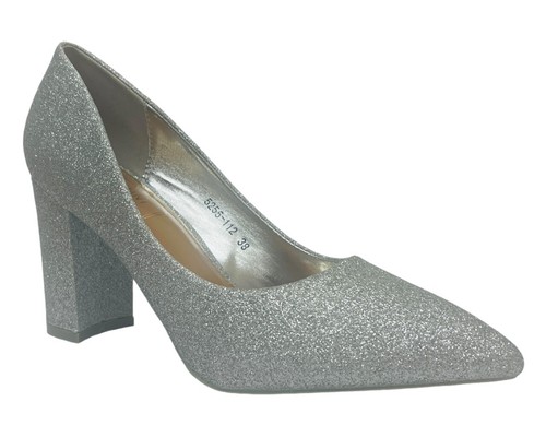 Women block heel - women's, glitter