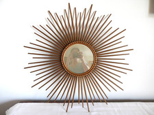 OLD large metal sun mirror VALLAURIS CHATY