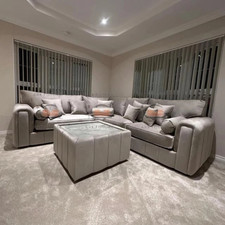 Ark Future Malibu Chesterfield Corner Sofa with Footstool, Luxury L-Shape Design