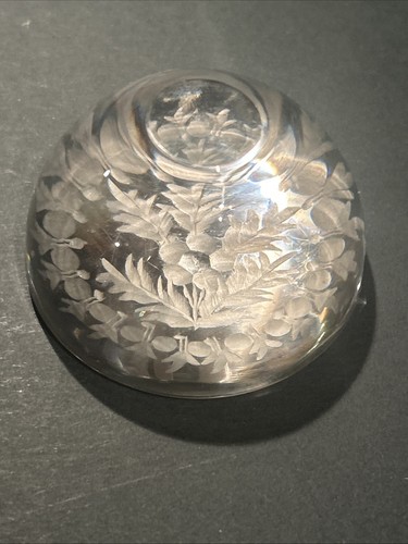 Vintage art glass etched - glass,