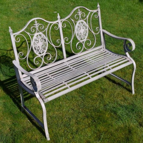 Antique cast iron cream - iron, ornate