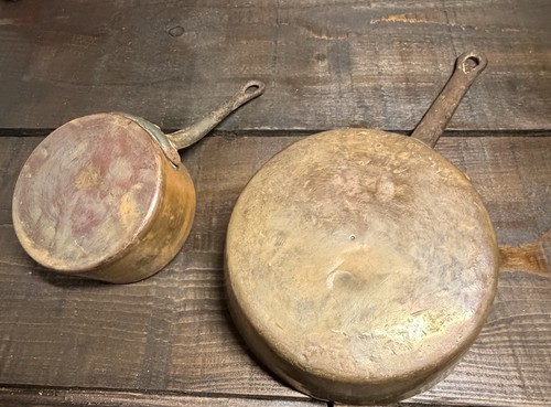 Pair antique french copper - antique,