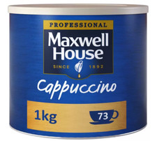 Maxwell House Cappuccino Instant Coffee - Tin 1kg, Approximately 73 Servings