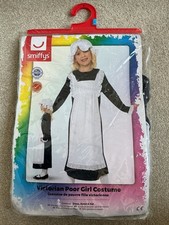 Smiffys Victorian Poor Maid Servant Childs Girls Fancy Dress Costume age 10-12