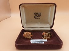 Vintage Gold Plated Cufflinks. 1977 Silver Jubilee. Original Box.