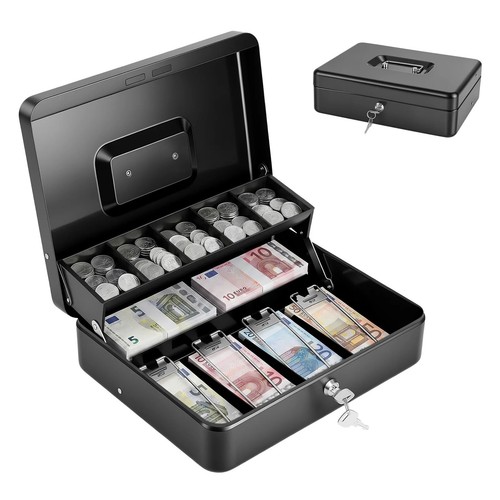 Metal cash box lockable money - box,