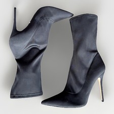 Faith Black Pointed Toe Sock