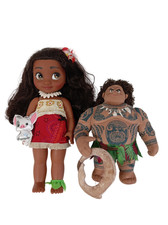 Disney Animators Collection Moana Animator Doll 15" & Disney Maui Plush Soft Toy