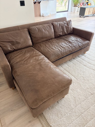 Habitat brown leather right - brown,