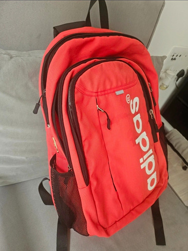 Coral colour backpack zip - coral,
