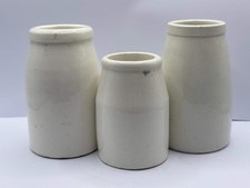 3 old stoneware cream pots, jugs