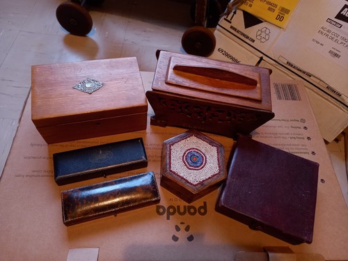 Vintage jewellery boxes - x6,