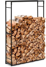 Hillvert Firewood Rack Up to 45kg Firewood Storage Steel Black