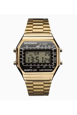 Sekonda Gents Gold-Tone Stainless Steel 34mm Retro Digital Watch 1817
