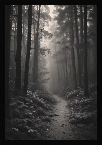 Soft forest path framed wall - framed,