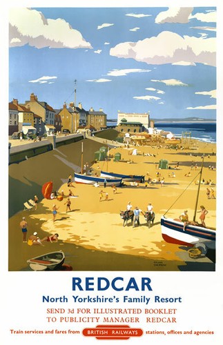 Vintage redcar travel - vintage, poster