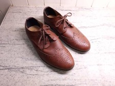 River Island Woman’s Brown Faux Leather Brogue Style Shoes Size UK5/EU38 Used.