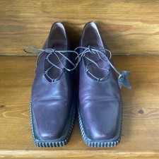 Vintage Muxart Leather Aubergine Purple Platform Shoes uk size 5-5.5 / euro 38.5