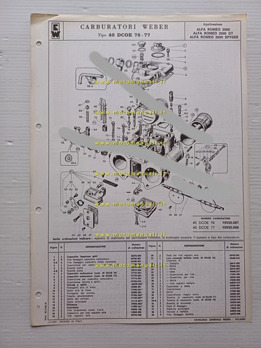 Weber carburetor dcoe - weber,