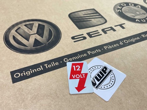 12v power warning - vw, decal