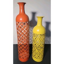 Floor Metal Art Vases Orange