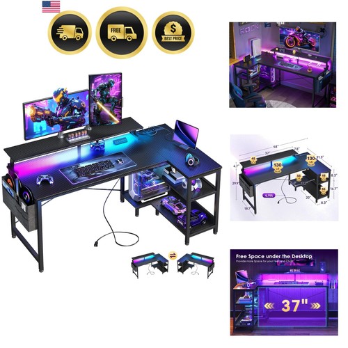 Gaming desk with led lights - with,