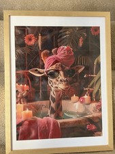 Giraffe In A Bath Canvas Funny